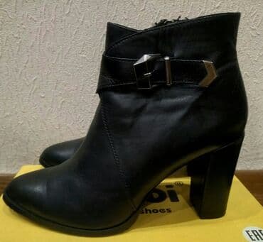 женские зимние сапоги из натуральной кожи и меха: Ботинки, 40, AURA SHOES, Новый, цвет - Черный, Самовывоз — 1