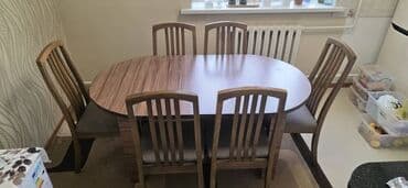 кухыный мебел: Кухонный стол, Б/у, Овальная, Нераскладной — 4
