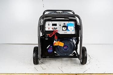 Генераторлор: Бензиновый генератор на раме с колесами и ручкой для перевозки — 1