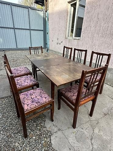 foldable table: Кухонный стол и стул, Б/у, Самовывоз, цвет - Коричневый — 3