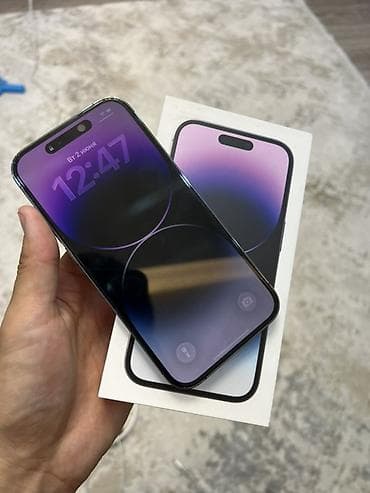 8 plus: IPhone 14 Pro, Б/у, 256 ГБ, Deep Purple, Защитное стекло, Чехол, Коробка — 10