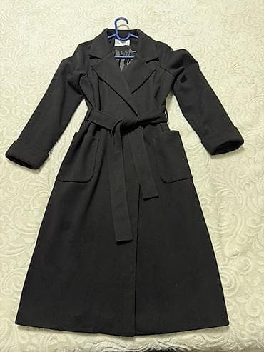 Пальто: Пальто, Халат, Осень-весна, Длинная модель, С поясом, M — 1