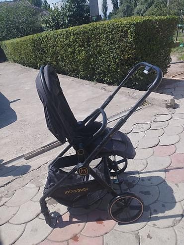 детские коляски zippy type 1: Прогулочная коляска INING BABY, черная - Легкая городская коляска с — 4