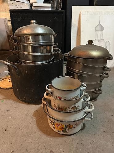 silver kitchen: Набор кухонной посуды для готовки и заготовок. Состав: - Большая — 1