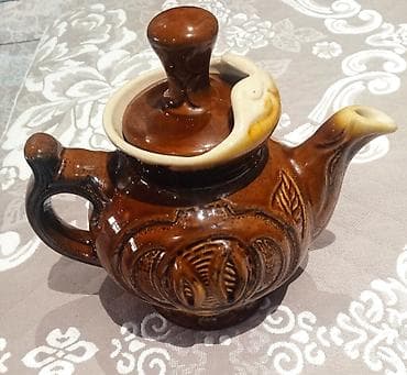 чайник: Керамический заварочный чайник с рельефным декором - Материал — 2