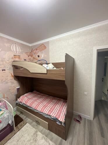 Двухъярусная детская кровать, ЛДСП, цвет - Коричневый