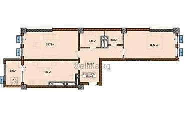 Недвижимость: 2 комнаты, 81 м², Рабочий Городок Элитка, 8 этаж, ПСО (под самоотделку) — 3