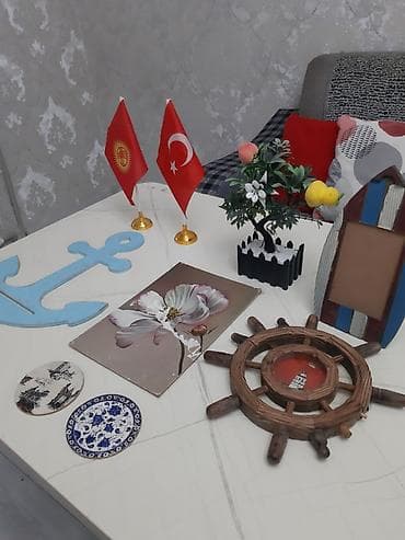 аквариум балыктары: Набор декоративных предметов для интерьера в морско-цветочной — 3