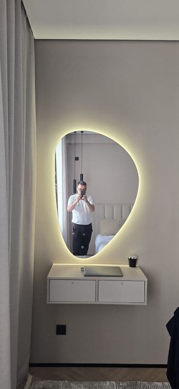 тумба в прихожую: Стоимость за м2: Простое зеркало, с закругленной обточкой - 2500 — 28