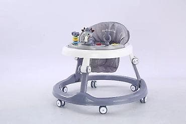 Детские ходунки Babywalker, серо-белый цвет. - Круглая устойчивая — 1