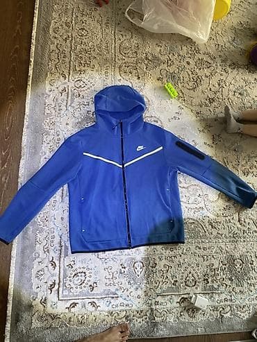 мужская одежда толстовки: Мужской спортивный костюм, L, Nike, Б/у, цвет - Синий — 5