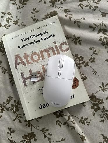 Беспроводная компьютерная мышь hoco. - Цвет: белый, минималистичный