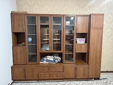 Гарнитур для зала, Тумба под ТВ, ДСП, цвет - Коричневый