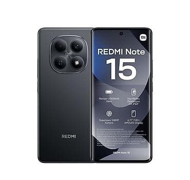 Redmi, Redmi Note 15, Новый, 256 ГБ, цвет - Черный, В рассрочку, 2 SIM
