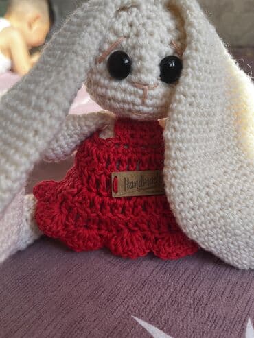 пушистый белый зайчик: Вязаная игрушка «Зайчонок» - Ручная работа в технике амигуруми - — 3