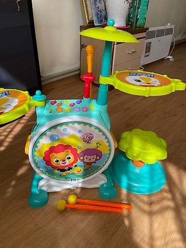 детская музыкальная установка с барабанами: Музыкальный барабан Состояние отличное, почти не пользовались в — 2