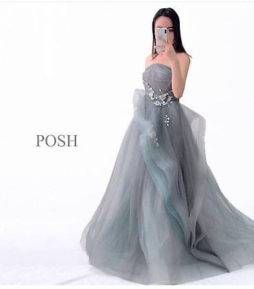 Вечернее платье, Пышное, Длинная модель, Без рукавов, Корсет, M