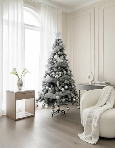 купить елку искусственную недорого: На заказ! Премиум новогодняя елка с эффектом снега и готовым декором — 1