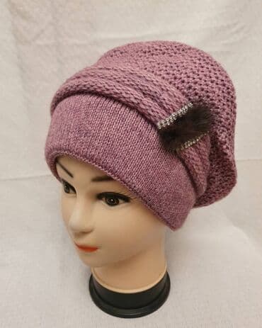 брендовые вещи оригинал: Шапка, Пряжа, Вязаная модель, Со стразами — 5