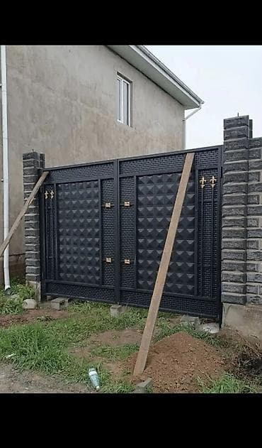 Ачылма дарбазалар: Стальные уличные ворота и калитки - Материал: сталь. - Тип — 3