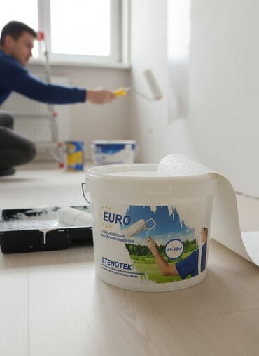 самоклеющиеся обои для мебели: Универсальный стеклообойный клей "STENOTEK EURO" предназначен для — 1