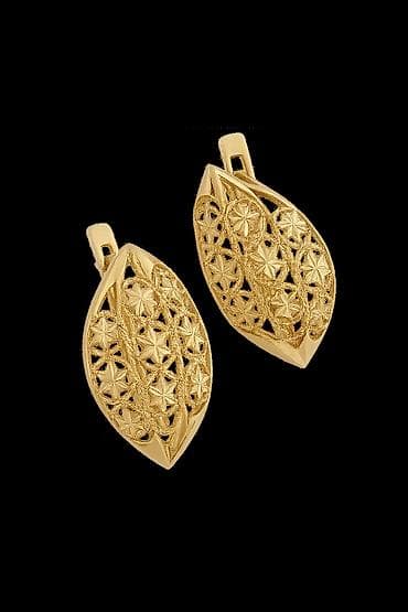 Серьги, Проба 375, Без вставки, Женские