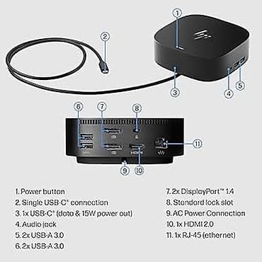 hp 1005: Док-станция HP USB-C Dock G5 Компактная универсальная док-станция для — 2