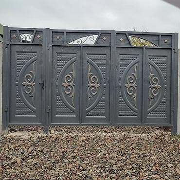 Распашные ворота: Металлические ворота и калитки - Материал: сталь, сварная конструкция — 8