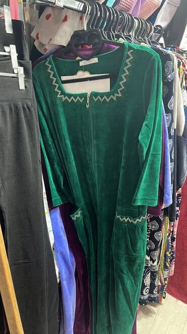 домашние халаты больших размеров: Халат, Велюр, 5XL, XS, M — 2