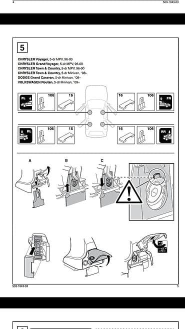 thule: Крепежный комплект для рейлингов Thule Fit Kit 1043 Подходит на — 2