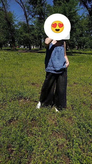 кюлоты джинсы: Штаны кюлоты широкие джинсовые - Фасон: очень широкий крой — 1