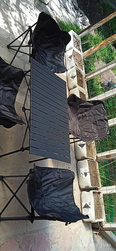 походный набор: Набор для кемпинга GASOO: складной стол 95м + 4 кресла Состав набора — 3