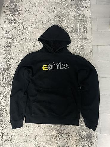 tech flees: Худи Etnies, черное - Классический худи с капюшоном на шнурках - — 1