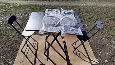 Упаковочные товары: Складной комплект мебели: стол + 4 стула. - Материал: столешница и — 2