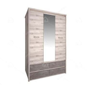 шкаф польский: Шифоньер, Новый, Прямой, цвет - Бежевый, ЛДСП — 1