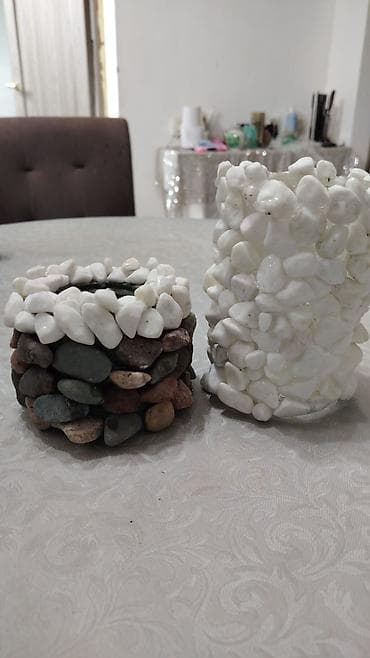 Декоративные аксессуары из натуральной гальки: комплект из двух at lalafo.kg Декоративные аксессуары из натуральной гальки: комплект из двух