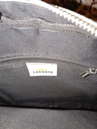 сумка женская большая брендовая: Сумка через плечо Lacoste, компактная, светло‑серая. ОРИГИНАЛ ШУНУР — 4