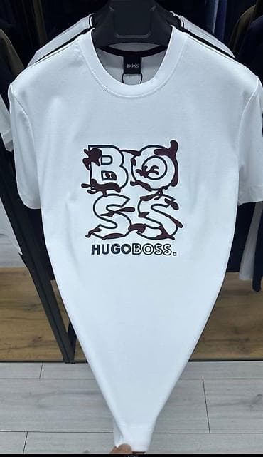 Футболка HUGO BOSS с объемным логотипом - Мужская трикотажная