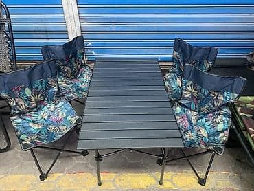 Складной походный комплект: стол + 4 кресла - Назначение: кемпинг