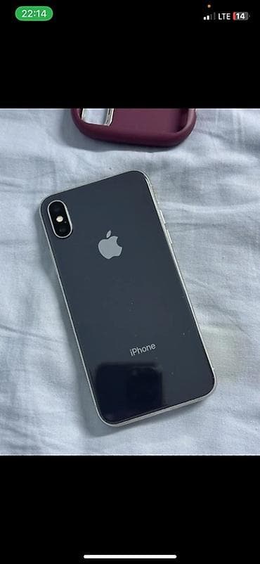 IPhone X, Б/у, 64 ГБ, Space Gray, Чехол, 100 %
