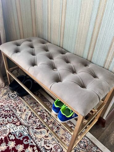 полки для магазина обуви: Банкетка, С полками, цвет - Зеленый — 6