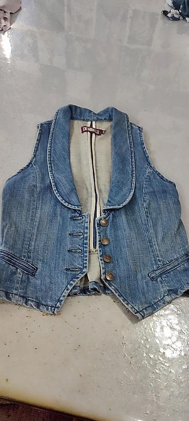 Желеттер, жеңсиз күрмөлөр: Джинсовый жилет Denim Co, размер 42-44 состояние хорошее, - — 3