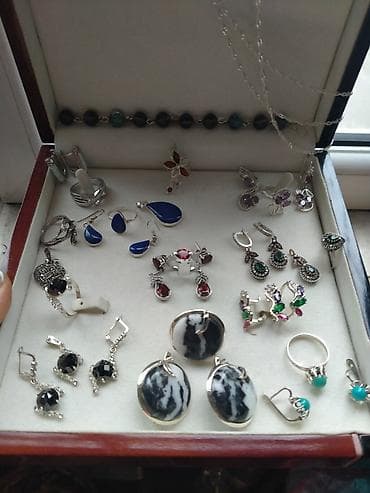 серебряные комплекты недорогие: Серебро!!! Комплекты с натуральными камнями. Комплект с белым — 1