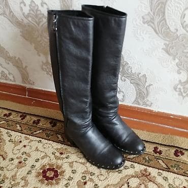 Угги: Сапоги длинные, кожаные, зима-весна, лёгкие на худенькую ногу. На — 3