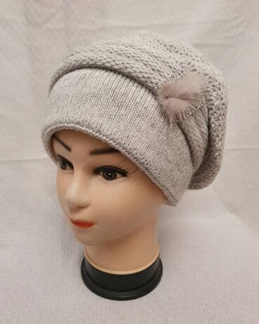 брендовые вещи оригинал: Шапка, Пряжа, Вязаная модель, Со стразами — 1