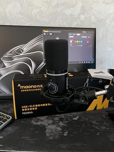 Стол компьютерлери жана комлектөөчүлөр: Микрофон Maono PD200X в идеальном состоянии! Полный комплект, с — 7