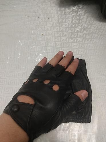 перчатки кожа: Перчатки, варежки, Унисекс, Б/у, цвет - Черный — 9