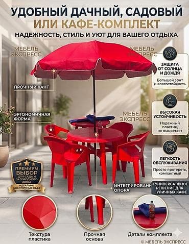 садово парковая мебель: Комплект садовой мебели, Стулья, Пластик — 1