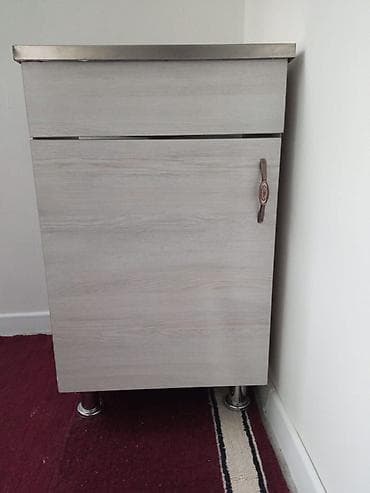 Тумба для кухни, С мойкой, Напольная, цвет - Серый