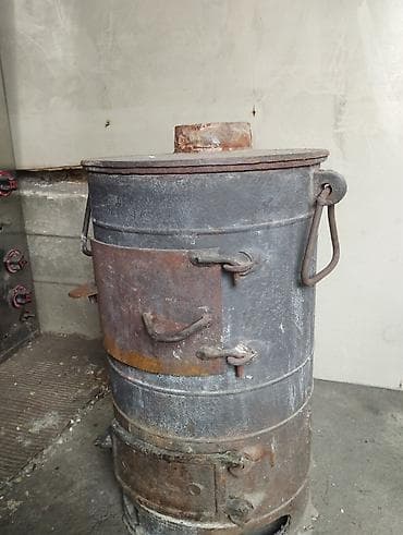 Печь-буржуйка и напольная газовая горелка (одноконфорочная) Комплект